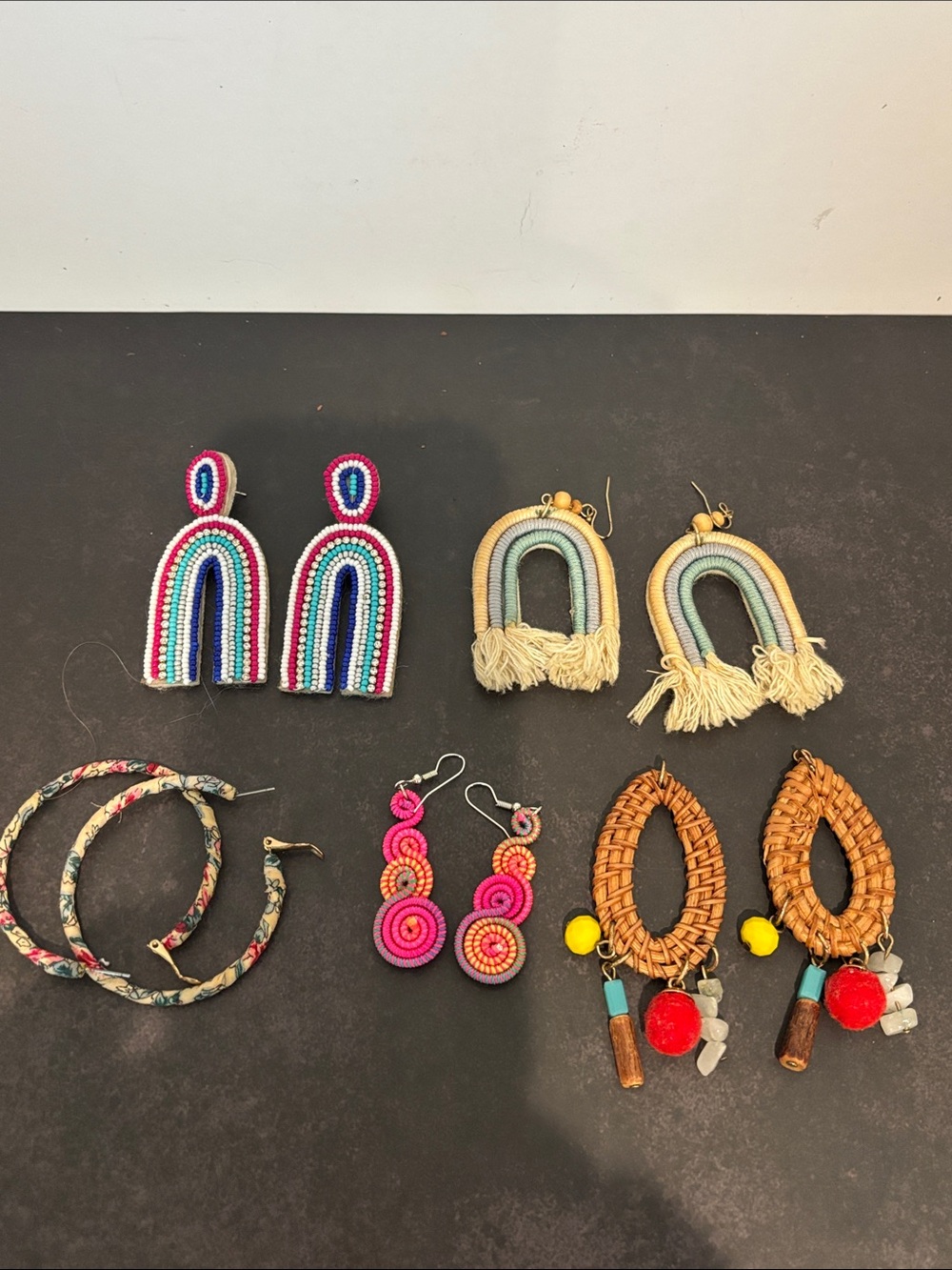 Boho Statement Earring Lot (5) Pairs